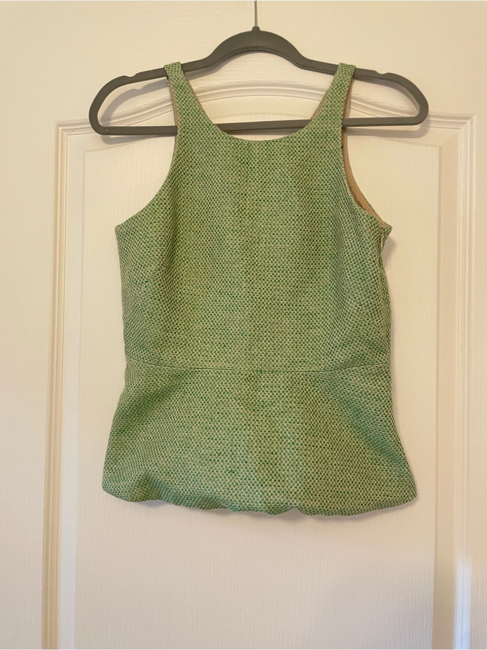 Banana Republic Green Textured Peplum Tank Top